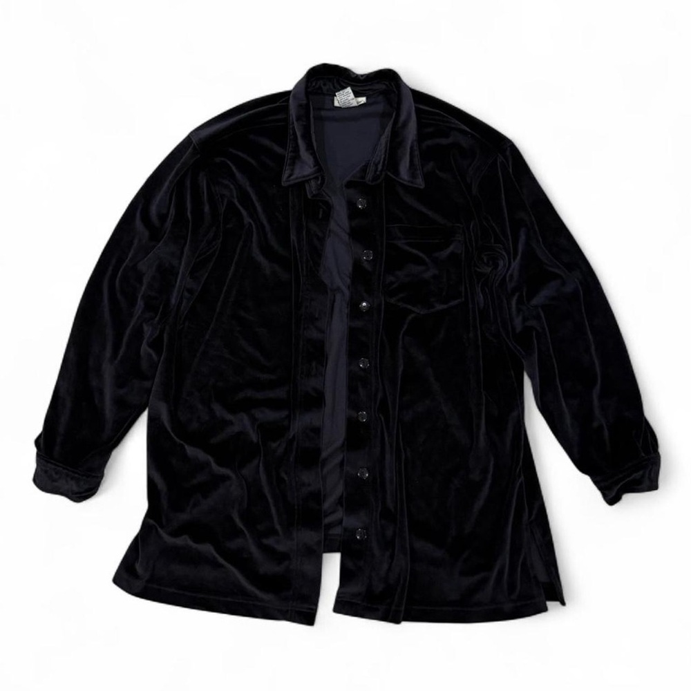 Vintage The Avenue Velvet Velour Button Down Shirt